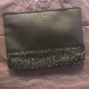 Kate Spade Black Glitter Clutch